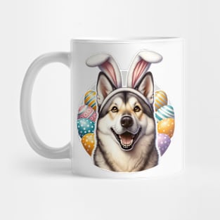 Czechoslovakian Vlcak Enjoys Easter with Bunny Ears Mug